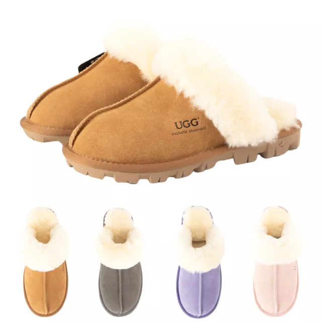 UGG Slipper Water-Resistant Womens Australian Soft Sheepskin Wool Scuff Non-Slip