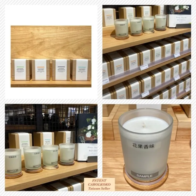 MUJI Glass Fragrance  Candle, Citrus, Travel, Woody, Floral & Fruit 200g