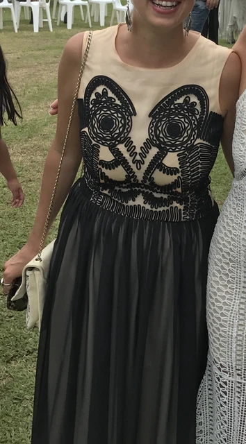 Robe Athé Vanessa Bruno Boho - Taille 36 (F 38) - Noir & Mint - Occasion Très Bon État