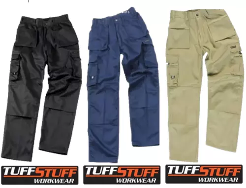 Nuovo Uomo Tufo Stuff Resistente Combat Lavoro Pantaloni Con Ginocchio Pad Buste