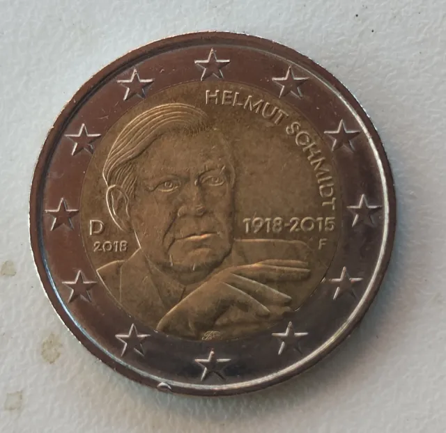 Moneta commemorativa 2 euro - Helmut Schmidt  - Germania -  in circolazione