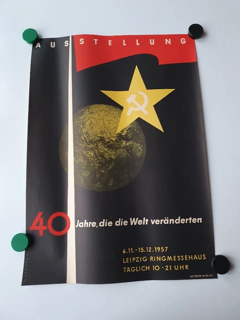 Plakat Klaus Wittkugel 40 Jahre Oktoberrevolution 1957 Propaganda Original DDR