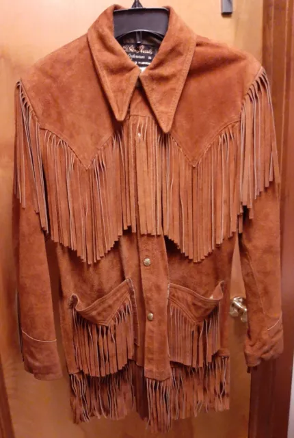 Vintage Brill Bros Fringe Suede Leather Brown Jacket - Size 34 (Pre-owned) 2