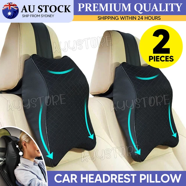 Car Seat Headrest Pad - Memory Foam Neck Support Pillow Cushion In Black