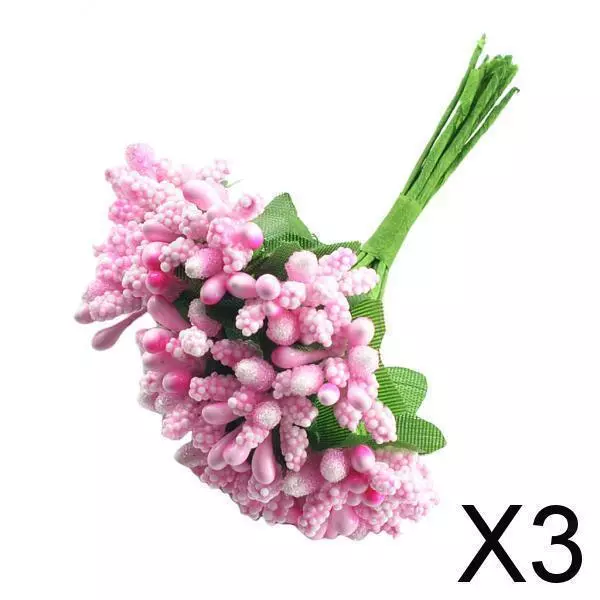 3X un mazzo di 12 pezzi pistillo stame fiore artificiale per matrimonio 8,5