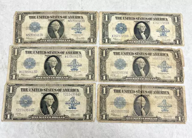 ✯1923 One Dollar Notes $1 Silver Certificates G-F Low Bill Blue LARGE US RARE✯