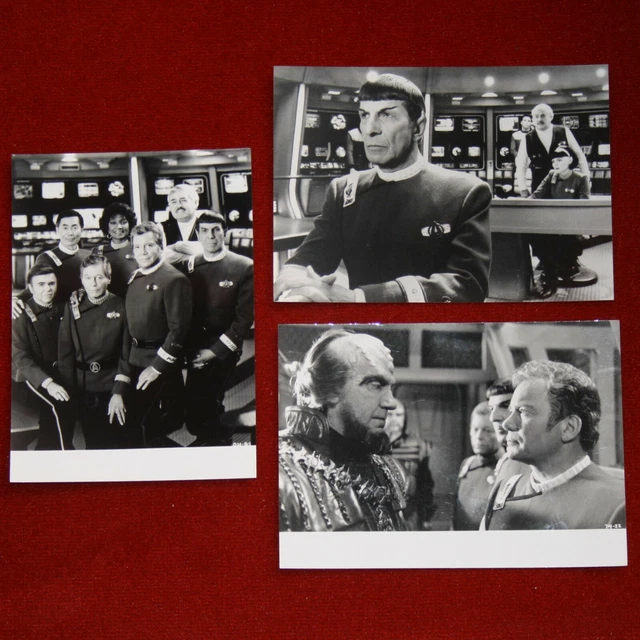 3 foto stampa STAR TREK VI William Shatner UNDISCOVERED COUNTRY Leonard Nimoy