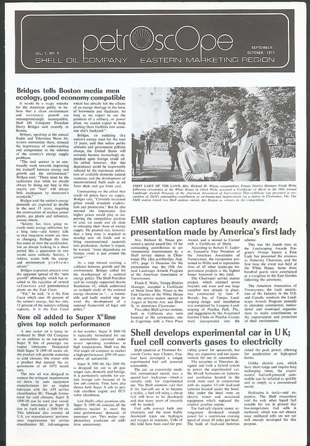 Fuel Cell Car Pat Nixon Shell Oil Petroscope news 9/71