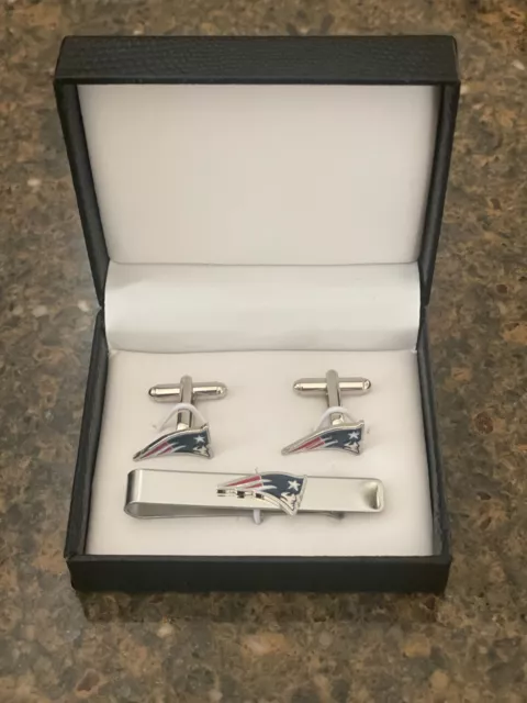New England Patriots Cufflinks, Tie Clip, Or Complete Set