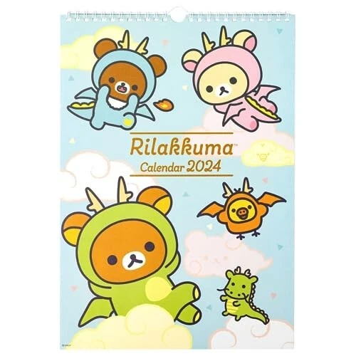 WALL CALENDAR 2024 Japan Rilakkuma B4 SanX 256 × 370 × 3 mm 28.99