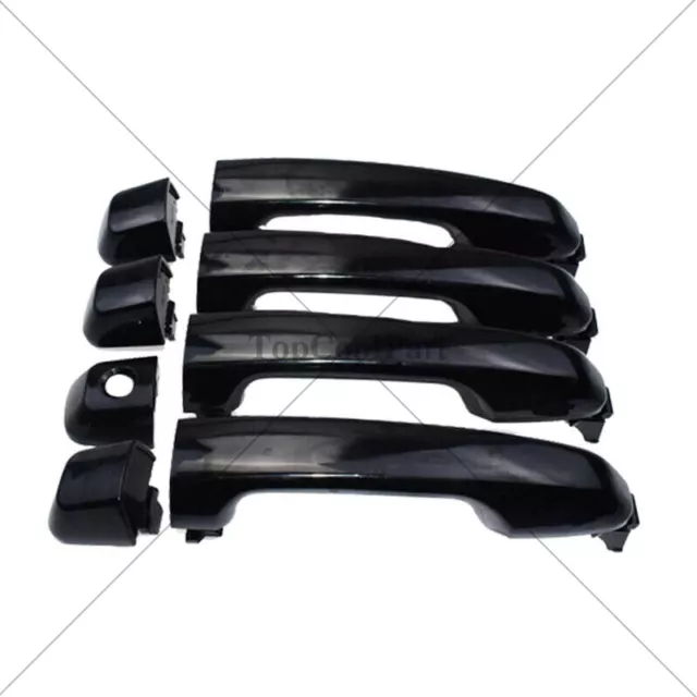 Set of 4Pcs RH LH Outer Door Handle Black For Toyota Prado J150 Series 2009-2020