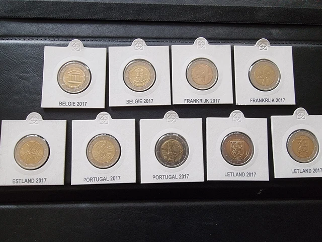 Lot de 9 pièces 2 euros commémoratives UNC 2017