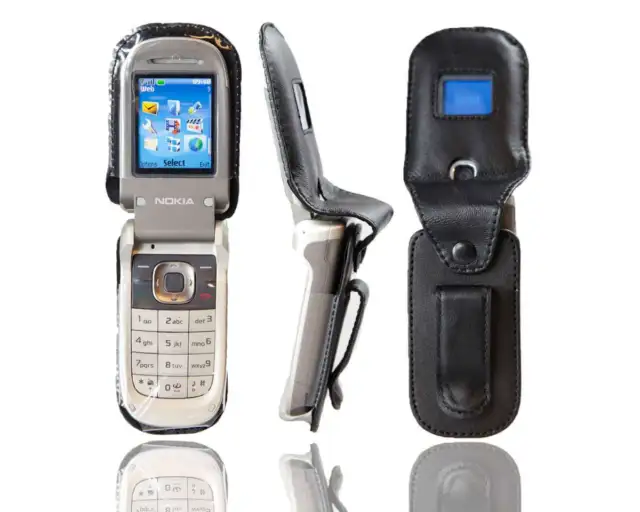 caseroxx Borsa in pelle con clip da cintura per Nokia 2760 in nero fatto di vera