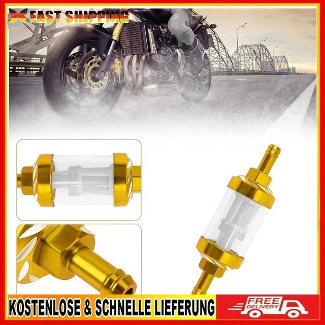 8mm CNC Aluminio Aleación Aceite Calefactor Filtro de Gas para ATV Dirt Pit Bike Motocross