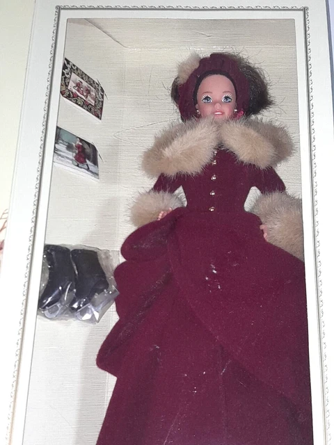 Hallmark Victorian Elegance 1994 Barbie Doll Brunette Ice Skates Furcoat unopen
