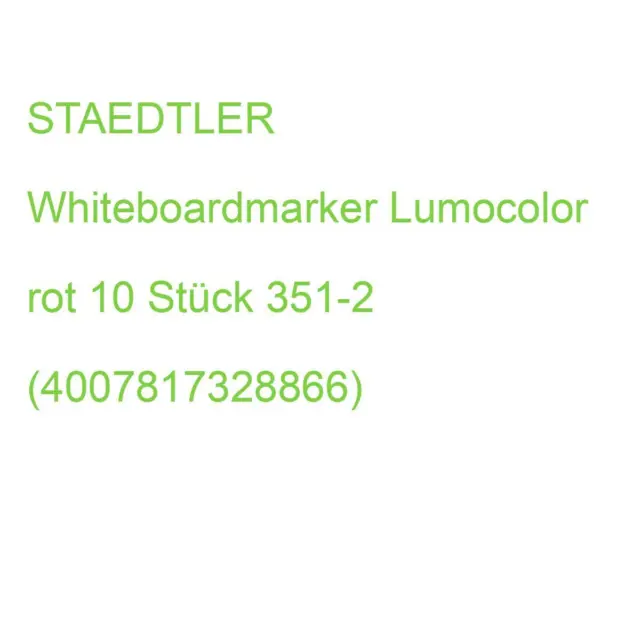 STAEDTLER Whiteboardmarker Lumocolor rot 10 Stück 351-2 (4007817328866)