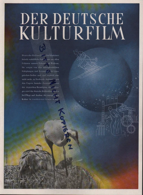 BERLIN, Werbung 1944, Der Deutsche Kulturfilm  "Kultur in vorderster Linie"