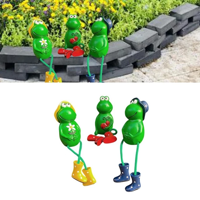 3er-Set Hängende Frosch-Deko Aus Harz – Wetterfest, Für Garten, Balkon Und Blumentöpfe