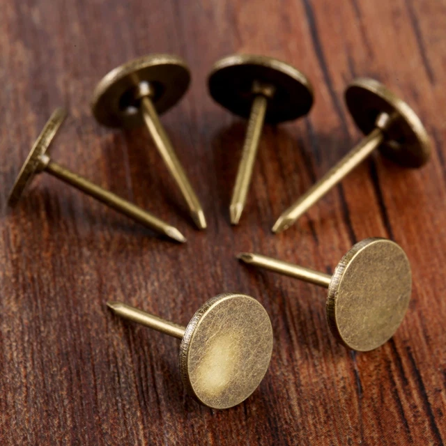 Flat Antique Furniture Upholstery Nails Door Studs Tacks Pins Decor 100PCS/SET