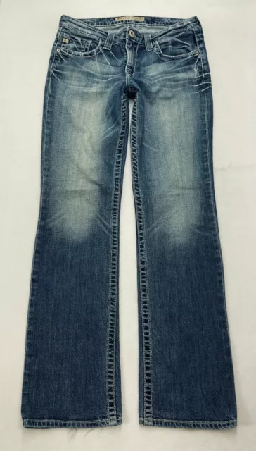 L589 Big Star MADDIE MID RISE Bootcut Stretch Jeans tag sz 29R (Measures 29x31")