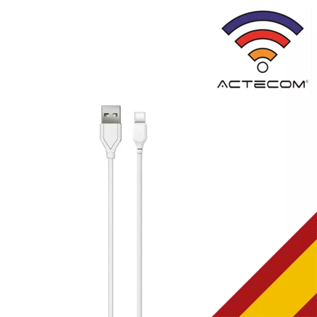 ACTECOM Cable USB cargador datos Compatible para iPhone 8, Plus, 12, 13, 14  3m