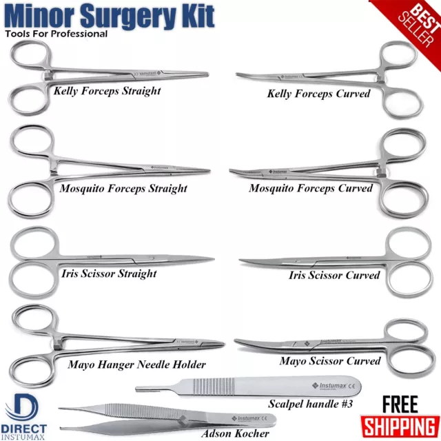 Minor Surgery Kit Set Of 10-PCS Surgical Dissection Tools Veterinary Instruments