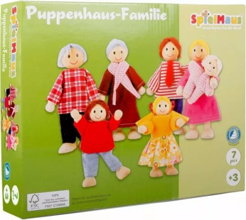 VEDES Großhandel GmbH - Ware|SpielMaus Holz Puppenhaus Familie|ab 3 Jahre