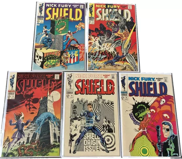 NICK FURY agent of shield 1 2 3 4 5 Marvel 1968 5 comic lot higher grade issues