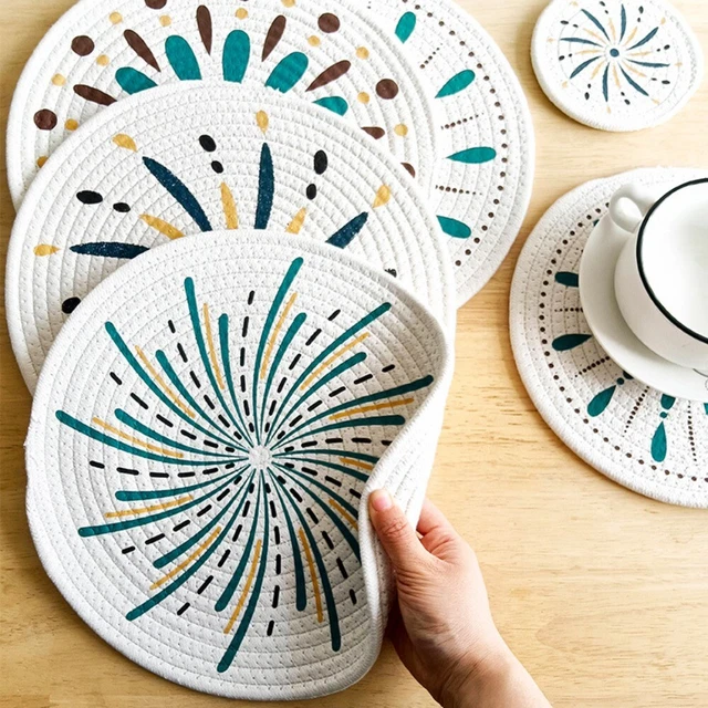 Trivets rotondi 7 pollici tappetino pasto durevole tavolo antiscalda tavolo