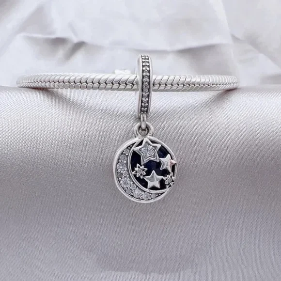 Authentic Moon & Blue Sky Dangle pandora Charm