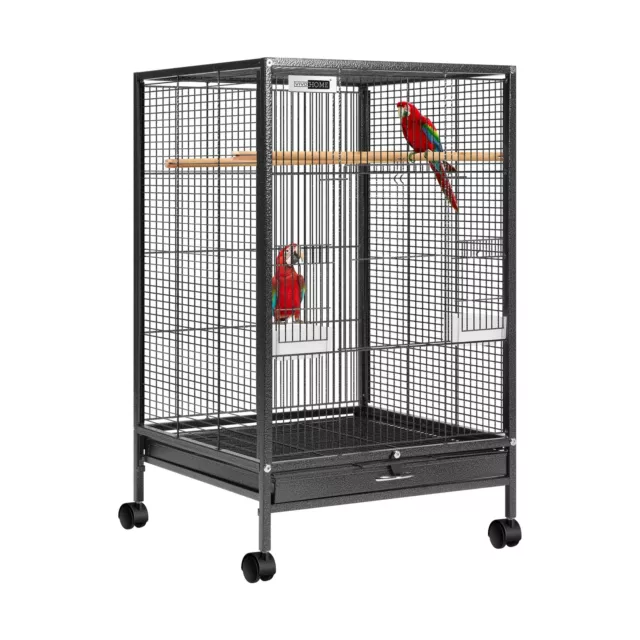 VIVOHOME 30 Inch Height Wrought Iron Bird Cage with Rolling Stand for Parrots...