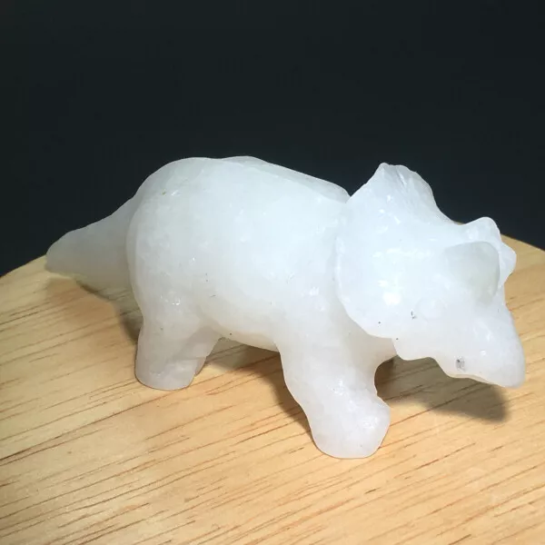 51g 3.2"Natural Crystal.white jade.Hand-carved.Exquisite dinosaur statues A48