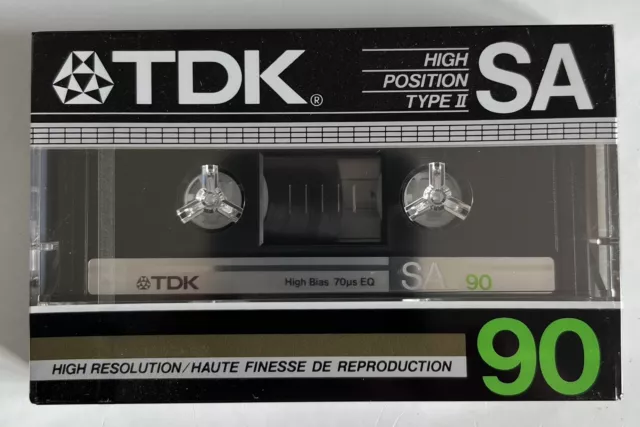 TDK SA 90 Min Tipo II 2 1985 Caja Cuadrada Cinta de Audio en Blanco Nuevo Sellado