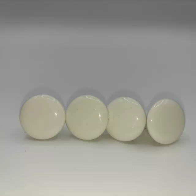 Vintage 1" white button flat round porcelain ceramic cabinet drawer small knobs
