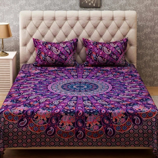Ensemble de housse de couette Mandala Parure de lit indienne Housse de...