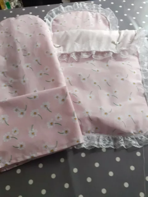 Bedding Quilt Pillow Sheet & Mattress for Mamas & Papas Ultima Dolls Pram Floral
