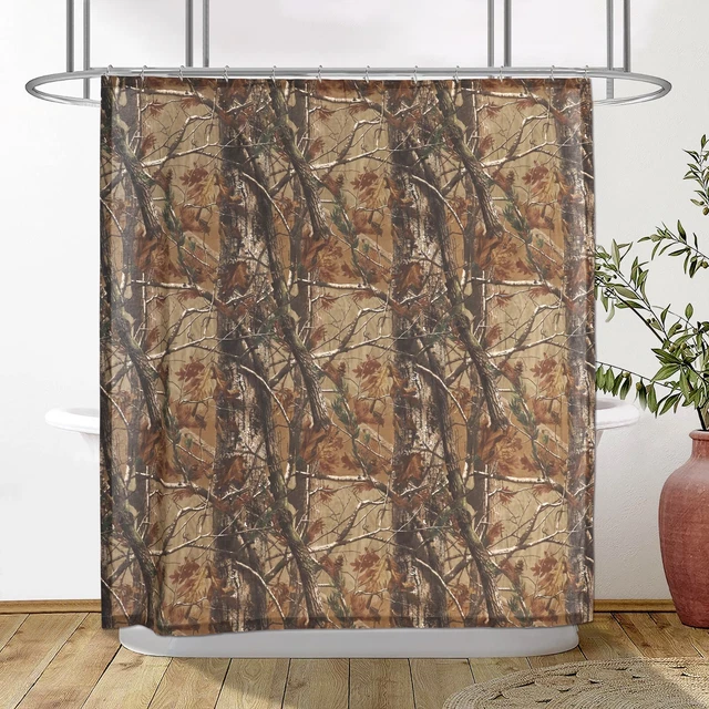 Realtree All Purpose Bath Shower Curtain Camo Bathroom Curtains 72 x 72 Brown