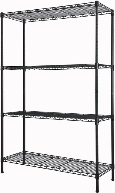 4 Tier Steel Wire Shelf Rack Heavy Duty Storage Shelving Unit Kitchen Pantry