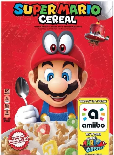 Kellogg's Super Mario Cereal Limited Edition with Amiibo Nintendo(Expired)Comes