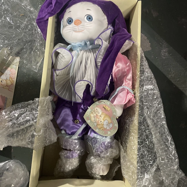 VINTAGE GLOBAL ART DOLLY DINGLE DOLLS "Kitty Cutie” 1986 Musical Doll w