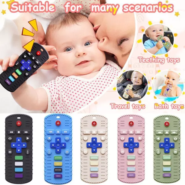 Baby Teething Toy TV Remote Control Shape Chew Toys Silicone Teether Toy