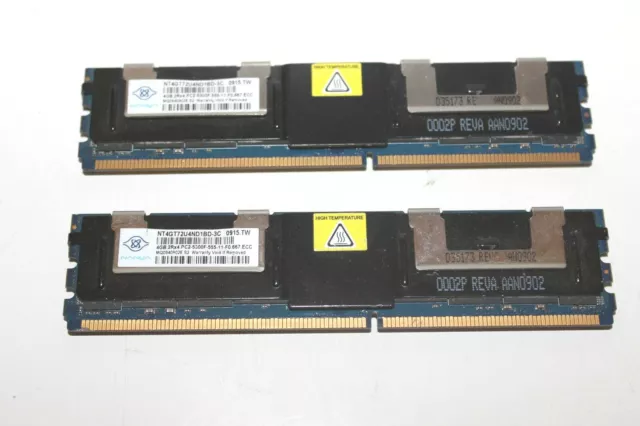 Nanya 8GB (2x4GB) PC2-5300 DDR2-667MHz ECC Fully Buffered NT4GT72U4ND1BD-3C