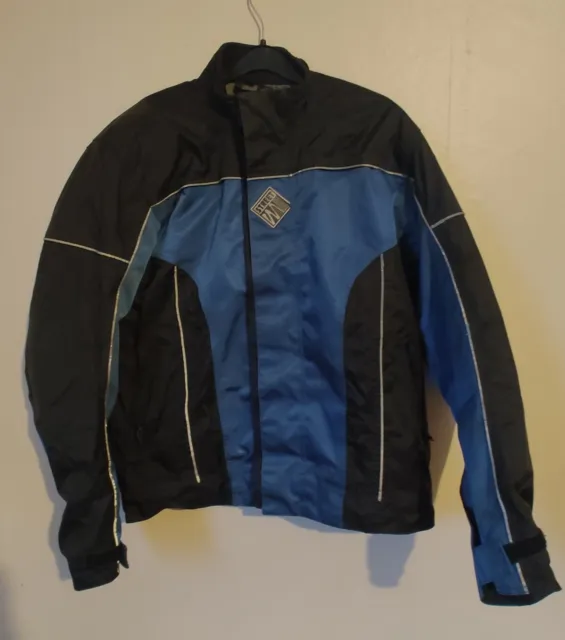 Street Mate Herren gepanzerte blau/schwarz Textil Motorradjacke Größe L