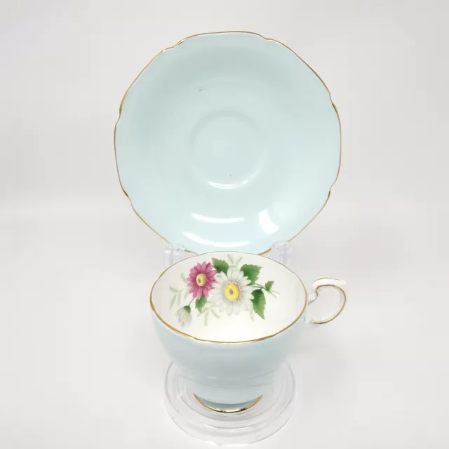 PARAGON Flowers Teacup and Saucer Light Blue tea cup