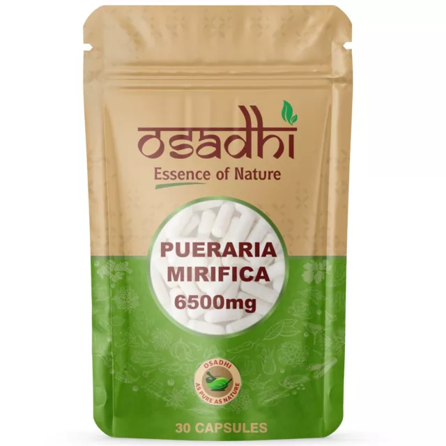 Pueraria Mirifica 6500mg - 30 Capsules Breast Enlargement High Strength - Vegan