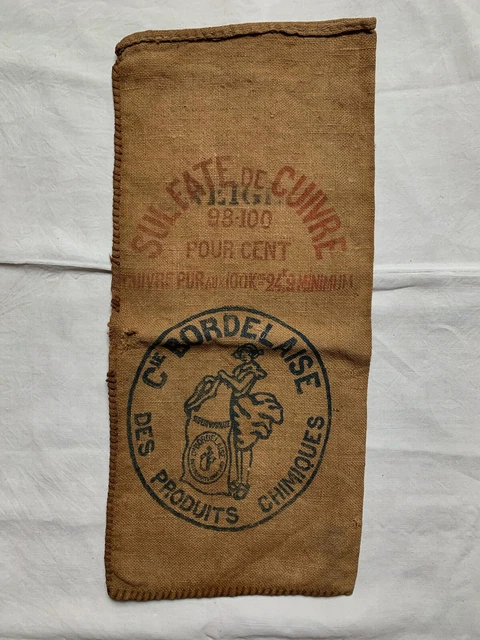 ANCIEN SAC TOILE DE JUTE Cie BORDELAISE PRODUITS CHIMIQUES (sac 13 ...