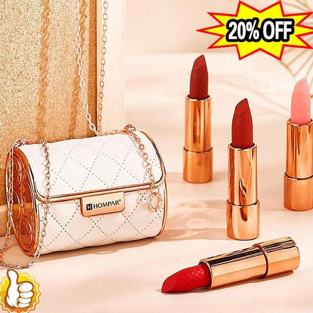 Set rossetti velluto opaco con custodia catena glamour_