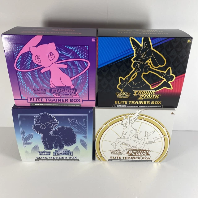 LOT OF 4 Empty Pokemon ETB Boxes contents & Code Cards, No packs Or