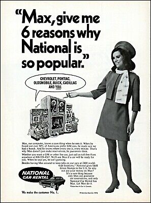 1970 Max computer national car rental woman clerk vintage photo print Ad ads32