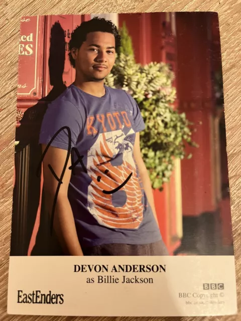 BBC EastEnders DEVON ANDERSONas Billie Jackson Hand Signed Cast Card Autograph